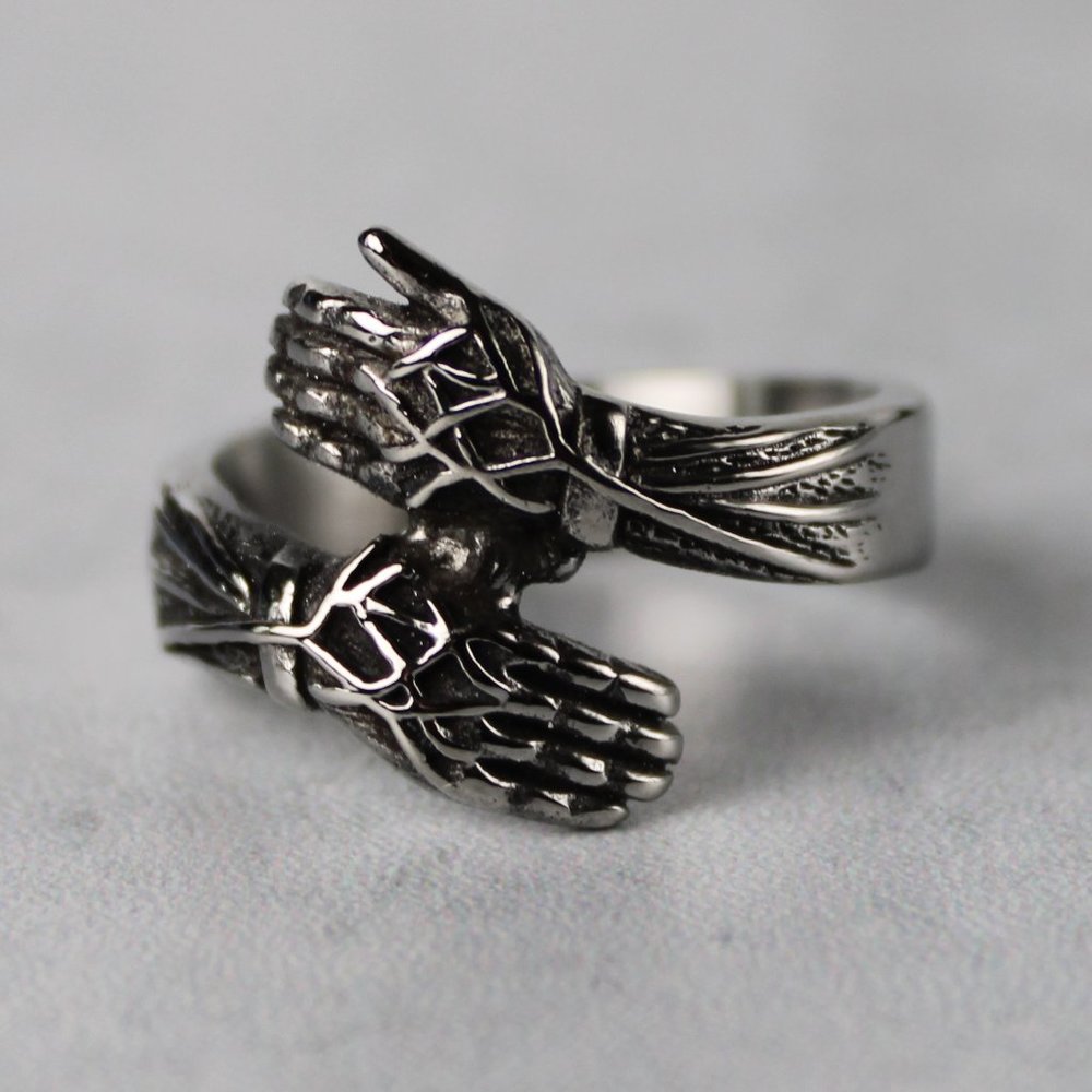 Silver Hug Ring Stainless Steel 7-12 Statement Ring